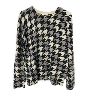 Equipment Femme Cashmere Pullover Sweater Women Small Black White Houndstooth